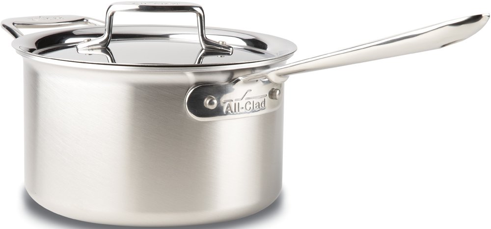 Stainless steel All-clad saucepan