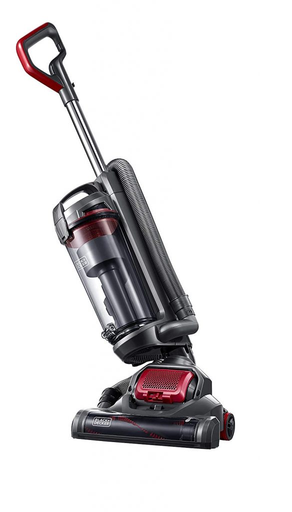 Side view of the light weight black and decker vacuum cleaner